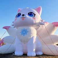 Grand renard blanc à neuf queues gonflable personnalisé pour la décoration d'événements, les fournitures publicitaires et les décors de scène