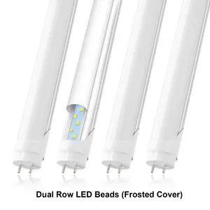 JESLED LED Tube Light T8 Round Aluminum Plastic Lamp 18W 24W 36W 2FT 3FT 4FT Fluorescent Replace CE RoHS EMC ETL LTL-T8AP