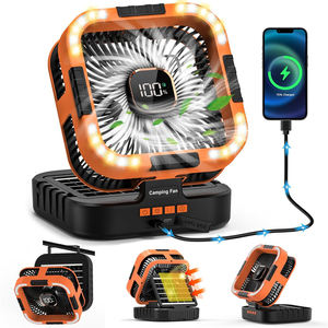Ventilador de Camping Plegable 2 en 1 Mejorado, con Batería Recargable de 10000 mAh, con Luz y Control Remoto, Ventiladores Solares Portátiles para Exteriores - Product Image 1