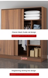 Schlafzimmerschränke Tragbarer Aufbewahrungsorganizer Kleiderschrank aus Holz 140cm Breit Bestseller Moderner Erwachsenen-Kleiderschrank Aufbewahrungsschrank Garderobe - Product Image 5