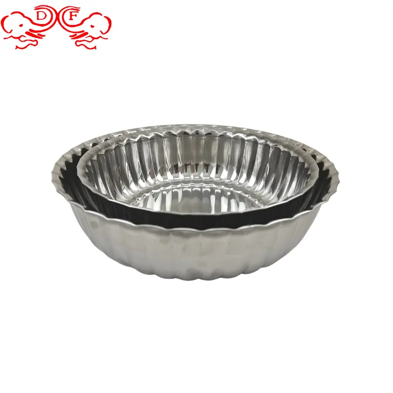 DF trading house new design stainless steel shallow bowl washing basin muliti-purpose mixing bowl for wholesale