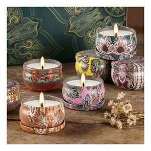 Nordic <b>Candle</b> Jar Aluminum Can With White Lid Luxury Box for Custom Soy Wax Aromatic Home Decor Brand Display <b>Set</b> - Product Image 2