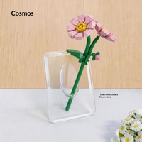 Dekorasi Rangkaian Bunga Plastik Blok Bangunan - Hadiah Hari Valentine Hari Guru 40-Piece MOC DIY Toy Set Unisex