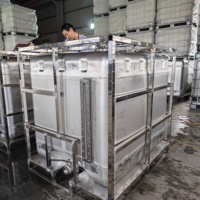 Réservoir IBC en acier inoxydable SS304 personnalisable, chauffable, en forme de cube, 1000L-2000L, pour stockage d'azote liquide, conforme aux normes européennes, prix usine