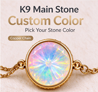 Ensemble de bijoux en cristal K9 personnalisé avec collier, bracelet, boucles d'oreilles et pendentif assortis, vente en gros pour cadeaux et diffusion en direct