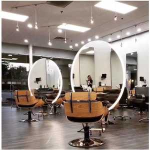 Moden Salon Mirror Hair Salon Station Round <span class=keywords><strong>Saloon</strong></span> Mirror Led Light ZY-MS093 - Product Image 2