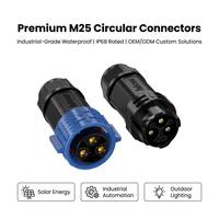 Connecteur étanche à verrouillage par pression M25 3 broches 50A 500V IP67 Jnicon Prise d'alimentation circulaire pour station de recharge de véhicules électriques