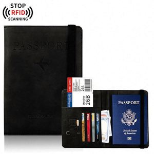 Slim Print <b>Passport</b> Holder <b>Wallet</b> Luggage Tag Gift Set Custom Rfid Pu Leather Travel <b>Passport</b> Holder Cover - Product Image 4