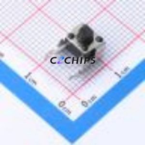 TC-6615-5.5-250G Tactile Switch Bent Lead Through Hole-4P,6x6mm Single Pole Single Throw Round Button 2.5N Right Angle Insert - Product Image 1