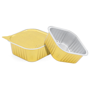Cấp thực phẩm nhôm khay vuông và hình chữ nhật hình dạng súp Takeaway container với nhiệt niêm phong máy PE & PP loại nhựa - Product Image 1