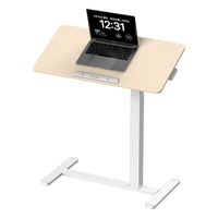 Nouvelle Arrivée Bureau Moderne Réglable en Hauteur, Pliable, Inclinable, pour Position Assise ou Debout, Table Mobile à Levage Électrique, Base en Acier Inoxydable, Plateau en Bois