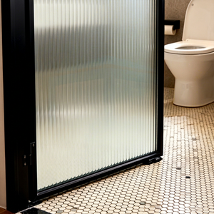 Marco estrecho Interior Puertas abatibles de vidrio Puerta de baño - Product Image 1