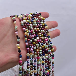 Collar de Perlas Barrocas Naturales de Agua Dulce de 4-5 mm, Perlas Sueltas con Orificio Lateral Pequeño de Doble Cara - Product Image 2