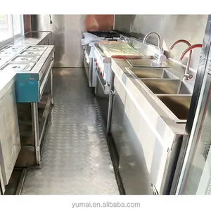Kendaraan makanan seluler Fiberglass keranjang makanan kentang goreng makanan ringan truk makanan dengan dapur penuh