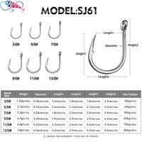 Nouveau 3/0 # -13/0 #   Lot de 5 hameçons assistants pré-montés à ardillon en acier inoxydable pour la pêche en mer depuis bateau