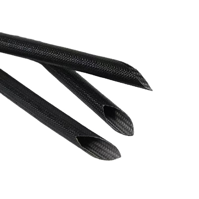 Black self-extinguishing silicone resin glass fiber silicon sleeve whole roll flame retardant wire harness tube