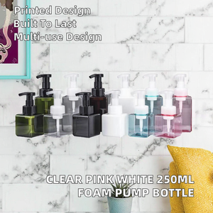 Wholesale Price for Pink White PETG Plastic Square <b>Foam</b> Bottle 250ml Foaming Pump Soap Water Dispensing Screen Printed Beauty - Product Image 2