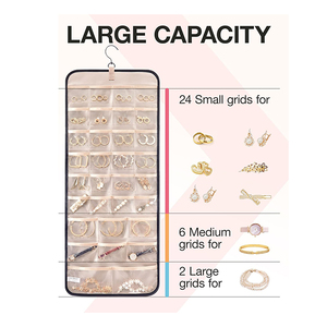 Organizador de Joyas Colgante con Ganchos Metálicos, para Collares y Anillos en Armario, Pared o Puerta - Product Image 3