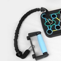 Plateforme de pompes pliable, support multifonctionnel pour pompes avec bandes de résistance pour l'entraînement de la poitrine, des épaules, du dos et des triceps à domicile