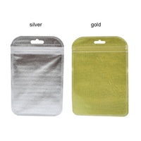 Sac cosmétique en plastique PP imperméable avec fermeture éclair, argenté ou doré, anti-odeur, refermable, avec fermeture à glissière pour bijoux