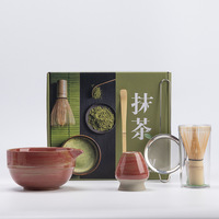 Ensemble de thé matcha japonais artisanal Astief OEM, fouet, bol, cuillère, tamis, support, ensemble de matcha en poterie grossière pour les cérémonies
