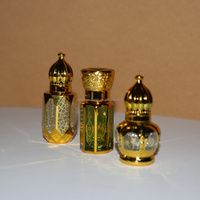 Promo Terbatas Botol Kaca Attar Minyak Parfum Oud Arab Dekoratif 3ml 6ml 12ml Kosong dengan Pipet dan Sablon Grosir