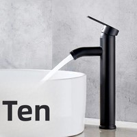 Robinet de lavabo de salle de bain moderne et minimaliste en acier inoxydable avec cartouche céramique chaud/froid et finition émaillée au four