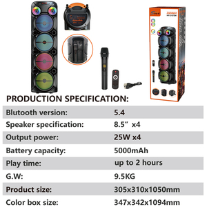 Système de sonorisation pour scène extérieure ZQS8402 avec caisson de basses de 8 pouces, amplificateur audio BT, microphone - Product Image 6