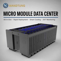 Pusat Data Mikro Modular Pra-fabrikasi 42u Kabinet Pusat Data Terintegrasi Saluran Pendingin Kecil Ruang Server