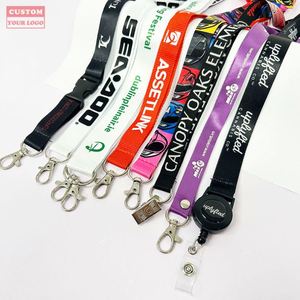 Cordones Personalizados de Alta Calidad con Logotipo, Porta Tarjetas de Identificación, Accesorios con Gancho, Cordón de Moda Ligero y Duradero de Poliéster/Nailon/Satén - Product Image 2