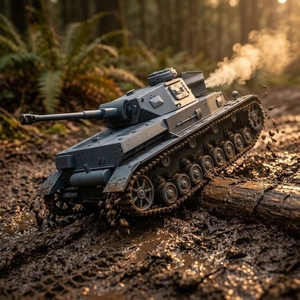 HengLong 3859-1 7.0 1/16 Char allemand <span class=keywords><strong>Panzer</strong></span> IV F2 RC TK7.0 2.4G RTR Boîte de vitesses en métal BB IR Battle 320 °   Son de la fumée - Product Image 1