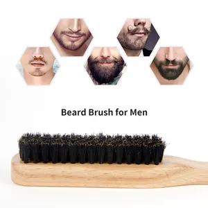 Escova de barbear com cabo de madeira para barba de javali pente de madeira para SHANGZHIYI