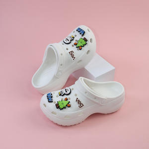 Zuecos Crocs para mujer, color caqui, suela gruesa, tacón de 3 cm, zapatos de playa para verano, antideslizantes, modernos y a la moda, zapatillas de punta cerrada - Product Image 2