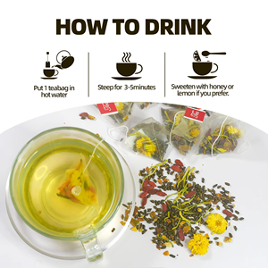 Tisane aux chrysanthèmes et graines de cassia OEM, mélange de 6 herbes, écorce d'orange, réglisse, naturelle, végétalienne, sans OGM, 20 sachets - Product Image 5