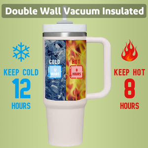 40oz Stainless Steel Vacuum Insulated Travel <b>Tumbler</b> with Handle and Lid <b>Straw</b> Included Eco-Friendly - Product Image 4