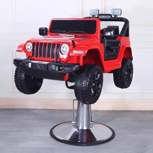 Silla de Barbero Eléctrica con Diseño de Coche de Dibujos Animados, Altura Ajustable, Material de PVC para Niños, Nuevo Modelo para Peluquerías - Product Image 1