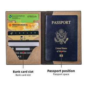 Multifunctional PU <b>Document</b> Bag Fashionable Card <b>Holder</b> Zipper Closure Protective Cover for Overseas <b>Travel</b> Business Card - Product Image 3