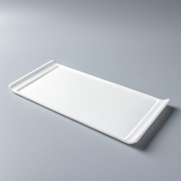 Assiette de service rectangulaire en porcelaine blanche en gros, assiette plate en porcelaine de 7/9/10/11/13/16 pouces pour hôtel