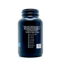 Flacon en verre noir mat de 100 ml et 250 ml avec couvercle en bambou, flacon pour capsules et pilules, emballage pour compléments alimentaires, pour les vitamines capillaires