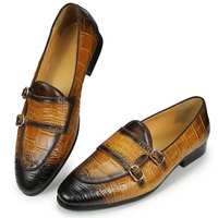 Mocassins Homme en Cuir Véritable Souples à Enfiler – Chaussures Décontractées, de Bureau, de Cérémonie ou de Soirée, Imprimées, à Boucle Réglable, Plusieurs Couleurs