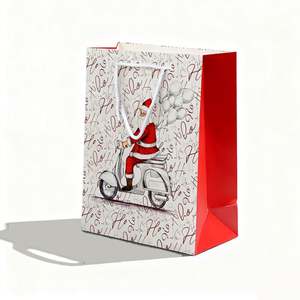 Sac en papier blanc personnalisé pour emballage cadeau, impression CMJN, vente chaude pour les fêtes de Noël - Product Image 1