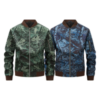 Blouson Bomber Homme Col Montant Côtelé Entièrement Zippé Léger Imprimé Manteau Décontracté Taille Européenne Offre Spéciale