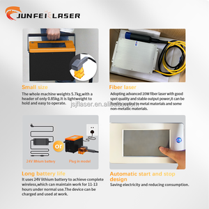Junfei cầm tay cầm tay <span class=keywords><strong>laser</strong></span> đánh dấu Máy cá nhân 20W 30W 50W <span class=keywords><strong>CO2</strong></span> cho kim loại di động khắc DXF PLT đánh dấu ngoài trời - Product Image 4