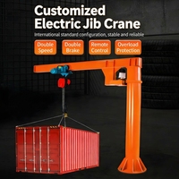 Grue à flèche pivotante portative de 2 tonnes, grue portique mobile à commande radio, palan électrique Siemens pour levage en atelier