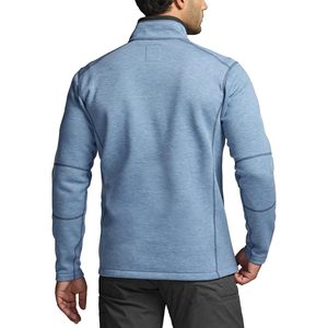 Pull thermique léger à col montant zippé pour homme, en molleton, à manches longues, style polo décontracté - Product Image 2