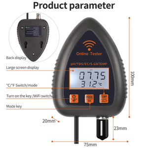 เครื่องตรวจวัดคุณภาพน้ำดิจิตอล 5 in 1 แบบ WiFi  วัดความเค็ม TDS EC/TDS/S.G  พร้อมแอปตรวจสอบ วัดค่า PH สำหรับสระว่ายน้ำและปลา - Product Image 2