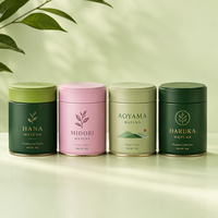 Lata de Té Personalizada para Empacar Té Suelto, Redonda y Hermética, de Metal Verde para Matcha, Caja de Regalo de Lujo Personalizada al por Mayor