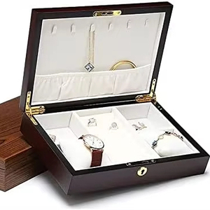 Caja de Joyería Rectangular de Doble Capa, Estilo Simple, Económica y de Alta Calidad al por Mayor, para Guardar Relojes y Pulseras - Product Image 1