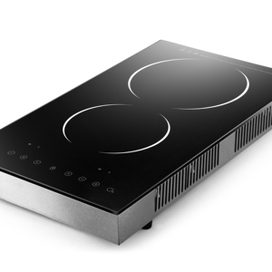 Table de cuisson domestique à 2 brûleurs à induction avec bouton en verre céramique, fonction Hotpot tactile, induction commerciale encastrable - Product Image 1