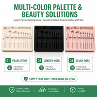 Baki Dalam Plastik Vakum Custom untuk Set Kuas Makeup, Kemasan Kotak Hadiah Kosmetik OEM